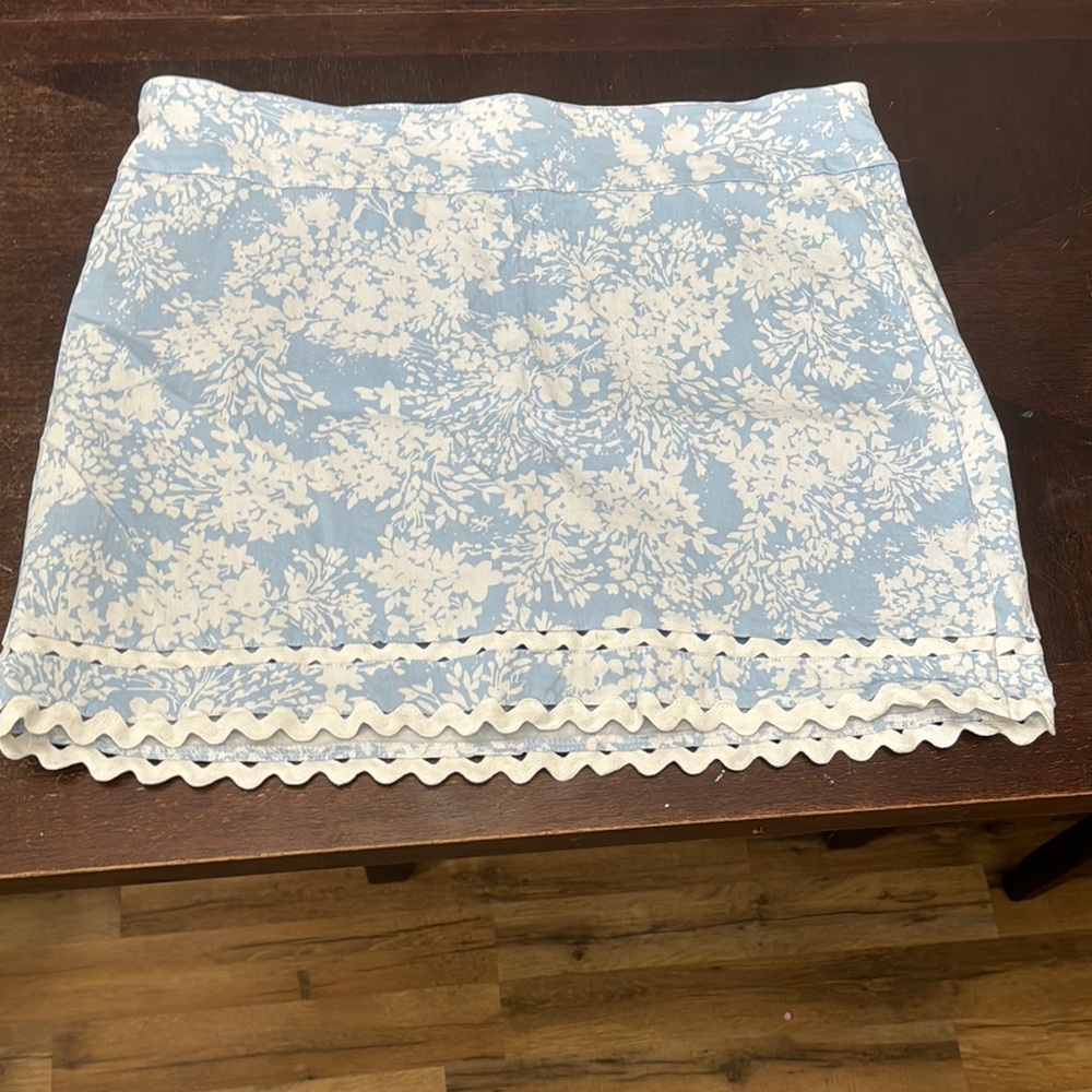 Floral Blue and White Women's Skirt